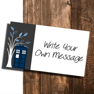 Doctor Who Themed Cards - Use as Business Card, Place Setting, or Gift Tag - Printable instant download