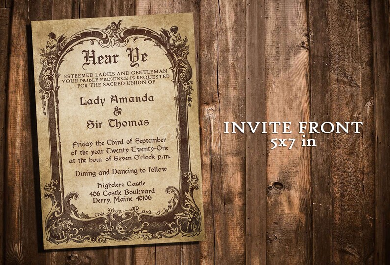 Renaissance or Medieval Inspired Printable Wedding Invitation | Etsy