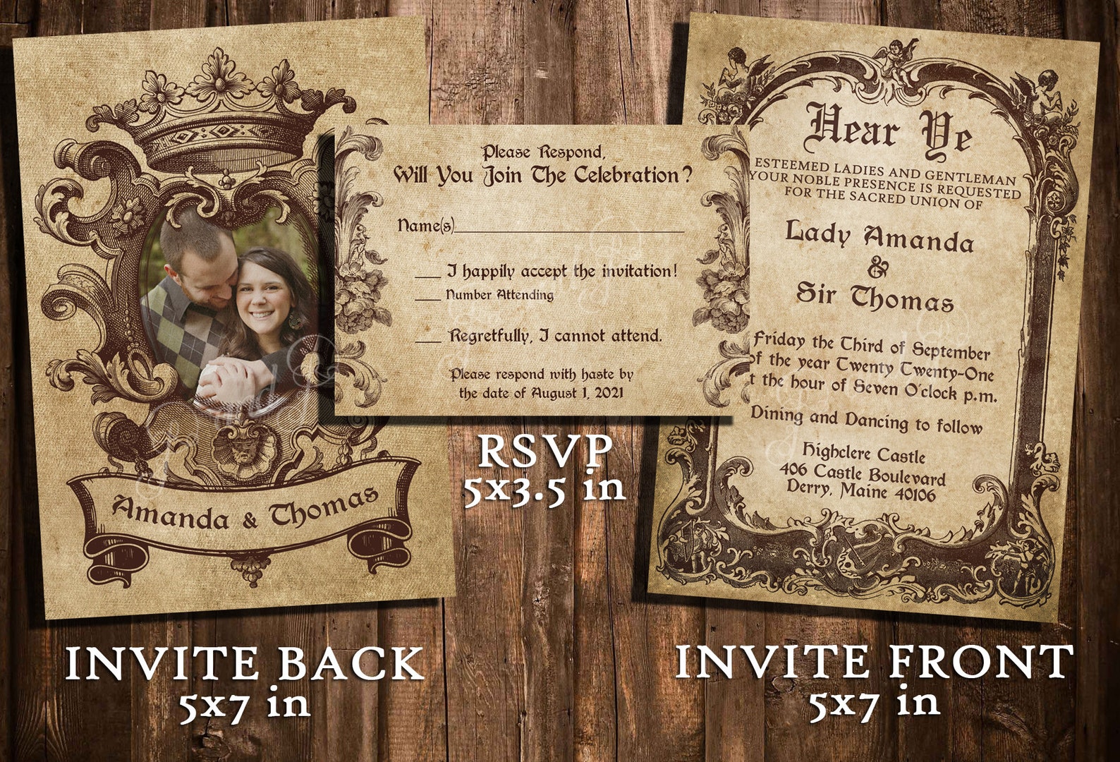 Renaissance or Medieval Inspired Printable Wedding Invitation - Etsy