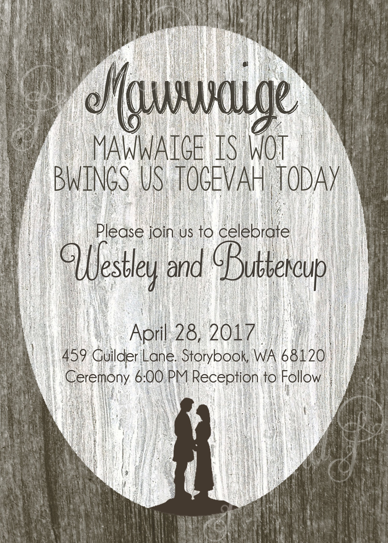 The Princess Bride Printable Wedding Invitation Save the | Etsy