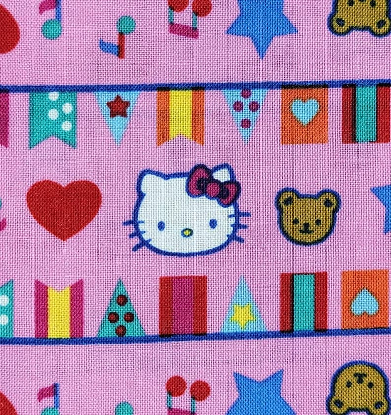 Hello Kitty Poly Flags Hello Kitty Teddy Bear Pennant Flag Pink Cotton Sanrio David Textiles ...