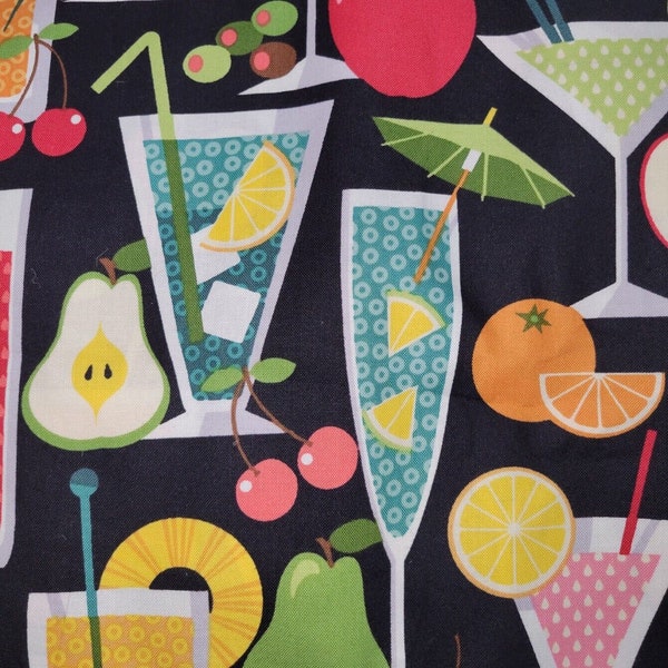 Fruit a la Carte Timeless Treasures Margarita Daiquiri Cotton Quilt Fabric BTY