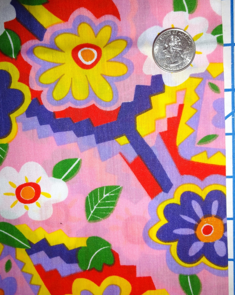 Purple Pink Yellow Floral Cotton Blend Scrubs Fabrics 58 wide BTY by the yard
