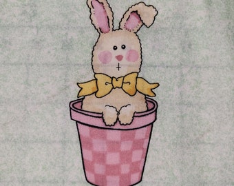 Easter Happy Spring Applique Daisy Kingdom Bunny Cotton Quilt fabric 1 3/8 yard