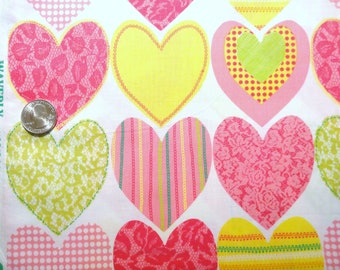 Hearts Pink Valentines Waverly Inspirations Cotton Quilt fabric by the yard BTY