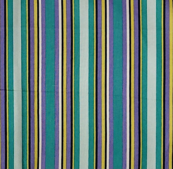 Stripe Blue Green Windchime Fabric Tradition Cotton Quilting 1 yard + 30" inches