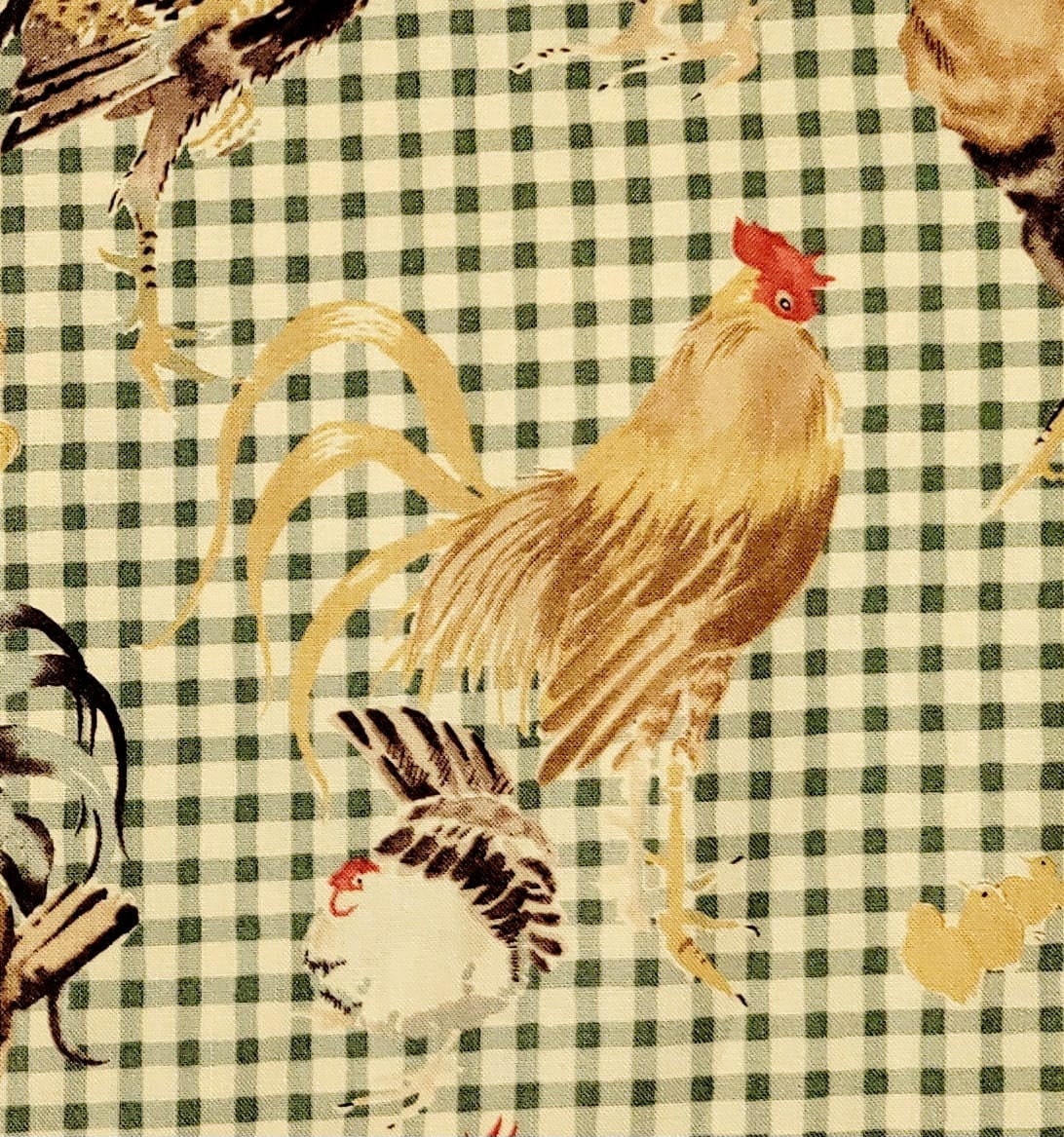 Quilt Fabric, Home to Roost, Roosters, Chickens, Country