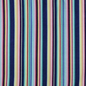 Blue Green Pink Preppy Stripe Lisette Cotton Quilting Fabric BTY By the yard