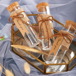 20 Pieces Transparent Glass Test Tubes with Cork Stopper Label Decoration for Wedding Favors Confetti Holder