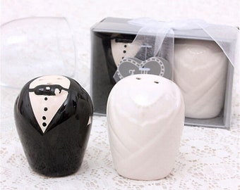 Bomboniera Sale Pepe Centrotavolo Matrimonio Sposi Shaker in Ceramica