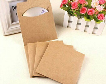 100 bolsas de papel kraft para CDs y DVDs