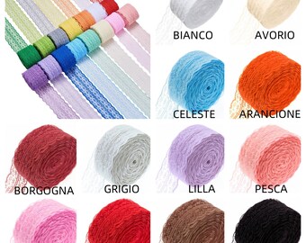 Nastro Rotolo largo 4cm,lunghezza 30 yard motivo floreale in pizzo colorato per decorazioni regalo e matrimonio