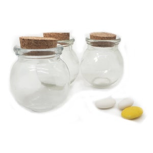 60 Pieces Jar with Cork Stopper Different Format Confetti Holder Round Format Favor