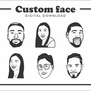 Custom Face Digital Download Vector Eps Pdf SVG JPEG Cricut Silhouette Vinyl
