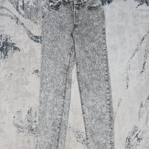 Vintage 80&#39;s LEVIS 17501 Faded Stone Wash Jeans Levis 501 Slim Fit Jeans Levis 17501 Made In Usa Black Faded Jeans L0327 26X33