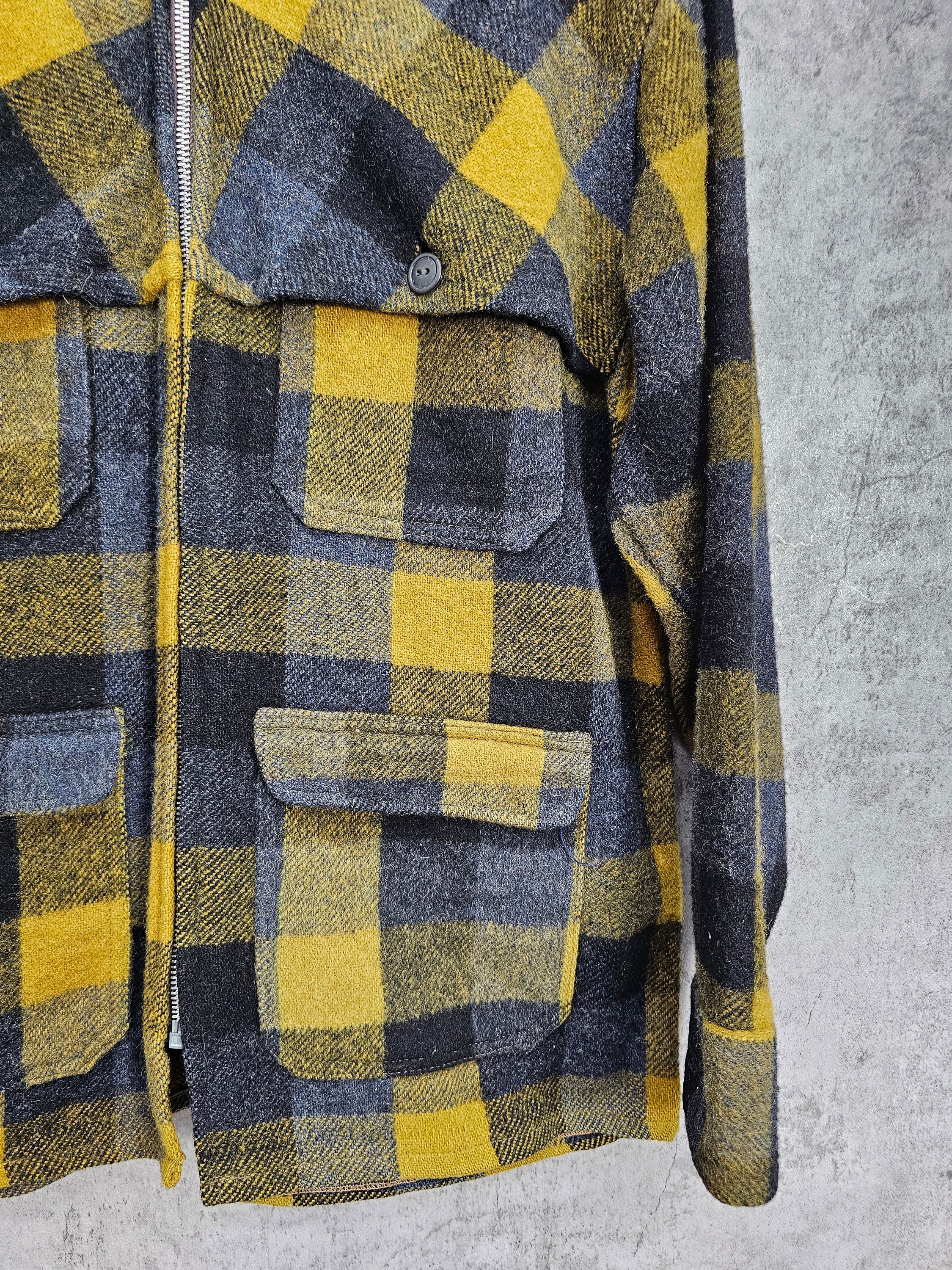 Vintage 60's HUMPHREY Wool Jacket Plaid Checked Lumber Jacket