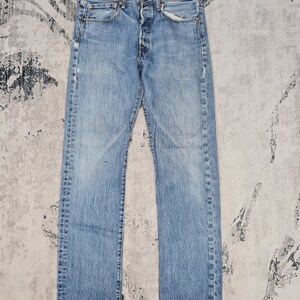 Vintage 90s Levi’s 501 Sun Faded Levis Distressed Levis Light Blue Jeans Pant Denim Grunge 32X33 L0017