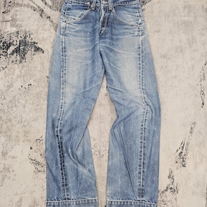 Vintage 00's LEVIS Engineered Relaxed Cut Ripped Jeans Levi's Engineered Y2k Twist Cut Stone Wash Ripped Faded Blue Jeans L0617 Size 29X29.5
