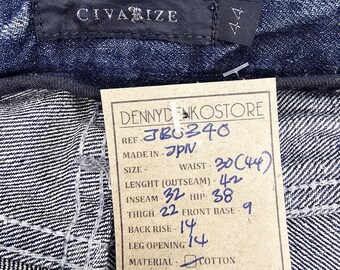 Japanese Brand CIVARIZE Stone Wash Design Jeans Civarize Low Rise