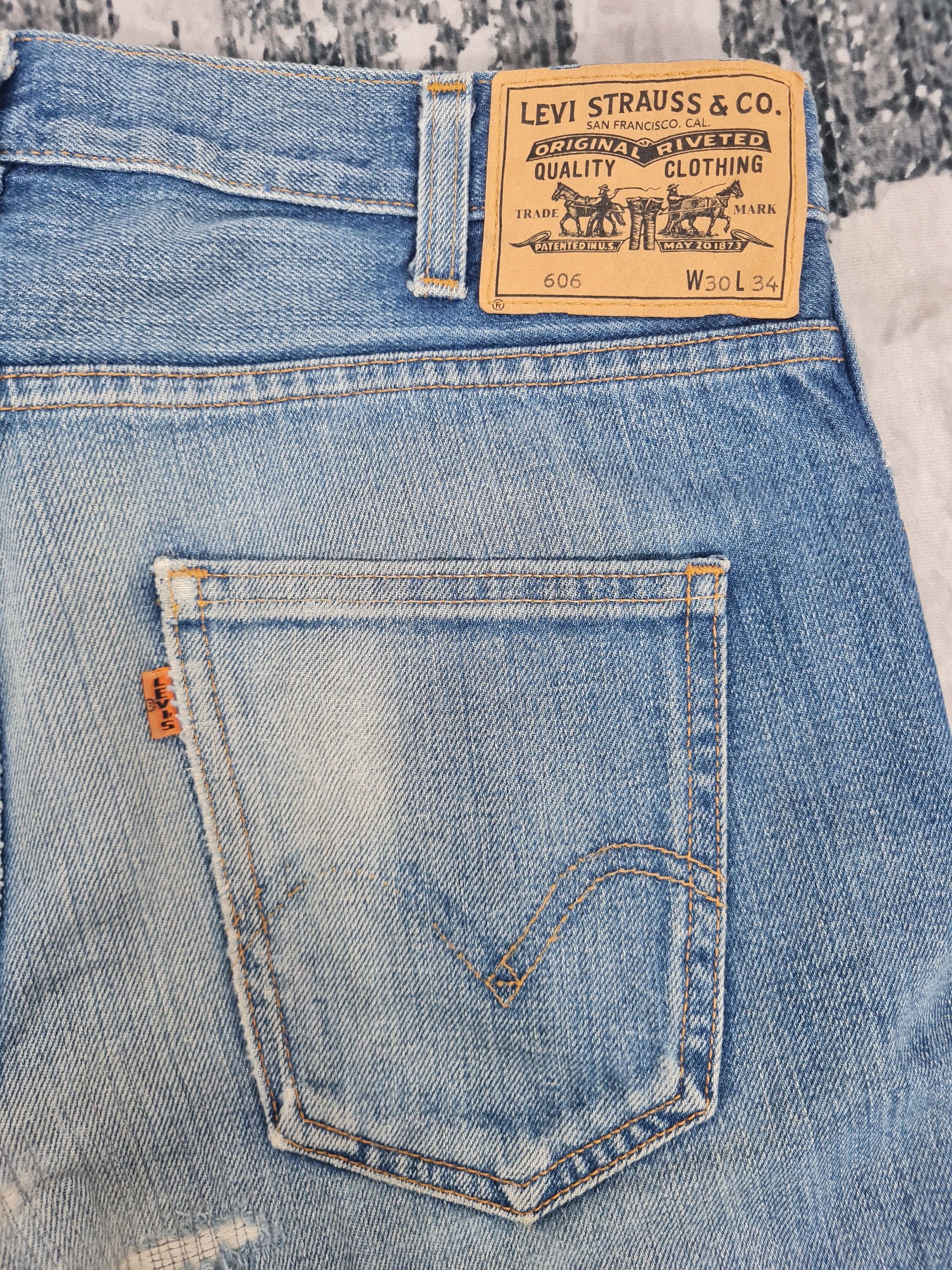 ヴィンテージ LEVIS 606 復刻 ダメージ加工 ジーンズ Levis ライト 