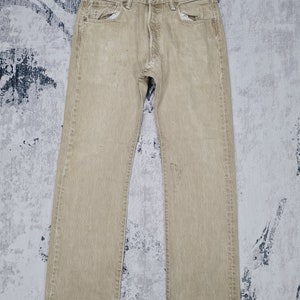 Vintage Levi&#39;s 501 Sun Faded Distressed Levis Cream Light Rusty Jeans Pantalón Denim Grunge Tamaño 30X29 L0217