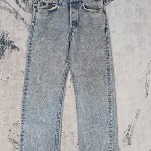 Vintage 90s Levi’s 501 XX Stone Wash Faded Levis Distressed Light Levis Blue Jeans Pant Denim Grunge 30X28 Made In USA L0019
