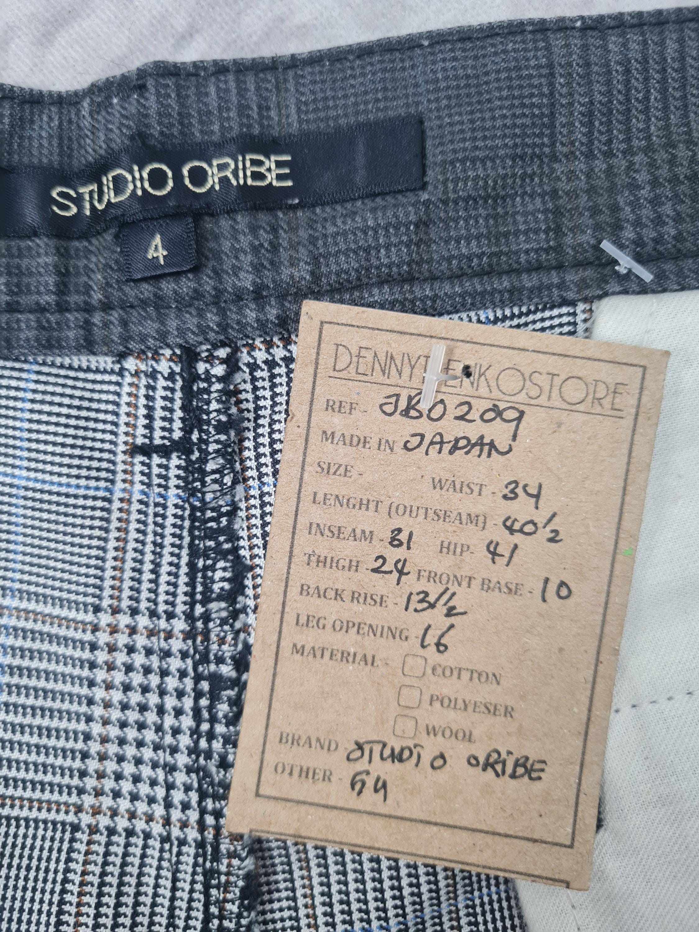 Japanese Brand STUDIO ORIBE Tactical Plaid Checked Pants Studio 