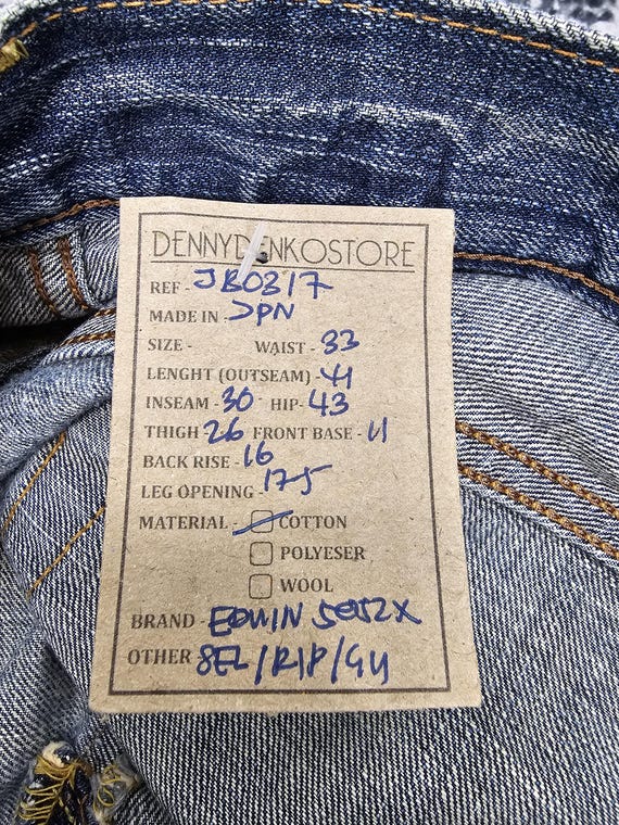 Vintage EDWIN 505 Zx Selvedge Redline Stone Wash Jeans Edwin 505