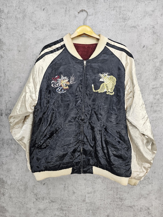 Vintage SUKAJAN Dragon Tiger Reversible Jacket Japanese Brand