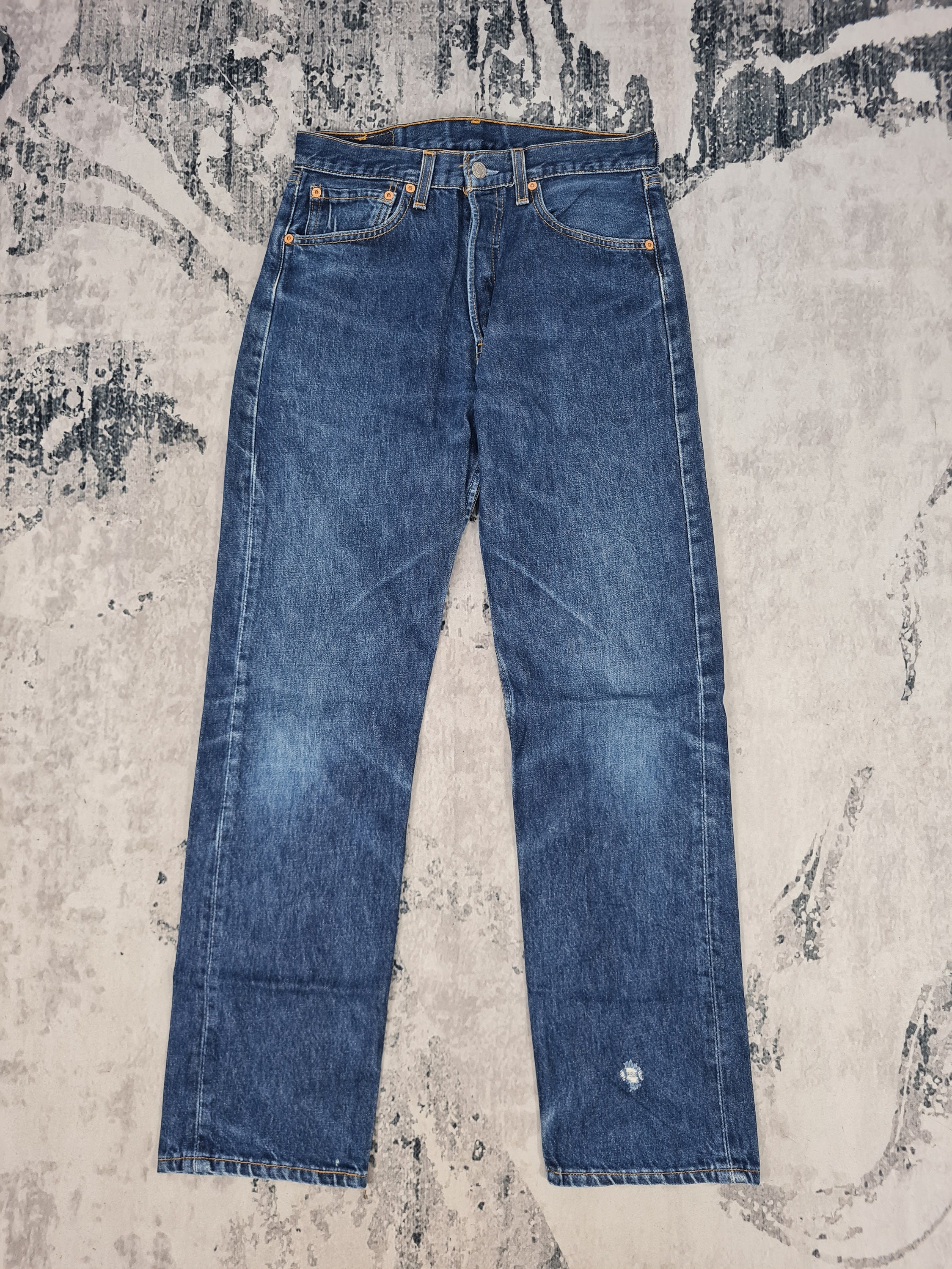 Vintage 90's Levi's 501 Dark Blue Sun Faded Levis Dark Wash