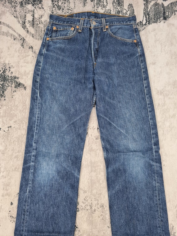 Vintage 90's Levi's 501 Dark Blue Sun Faded Levis Dark Wash