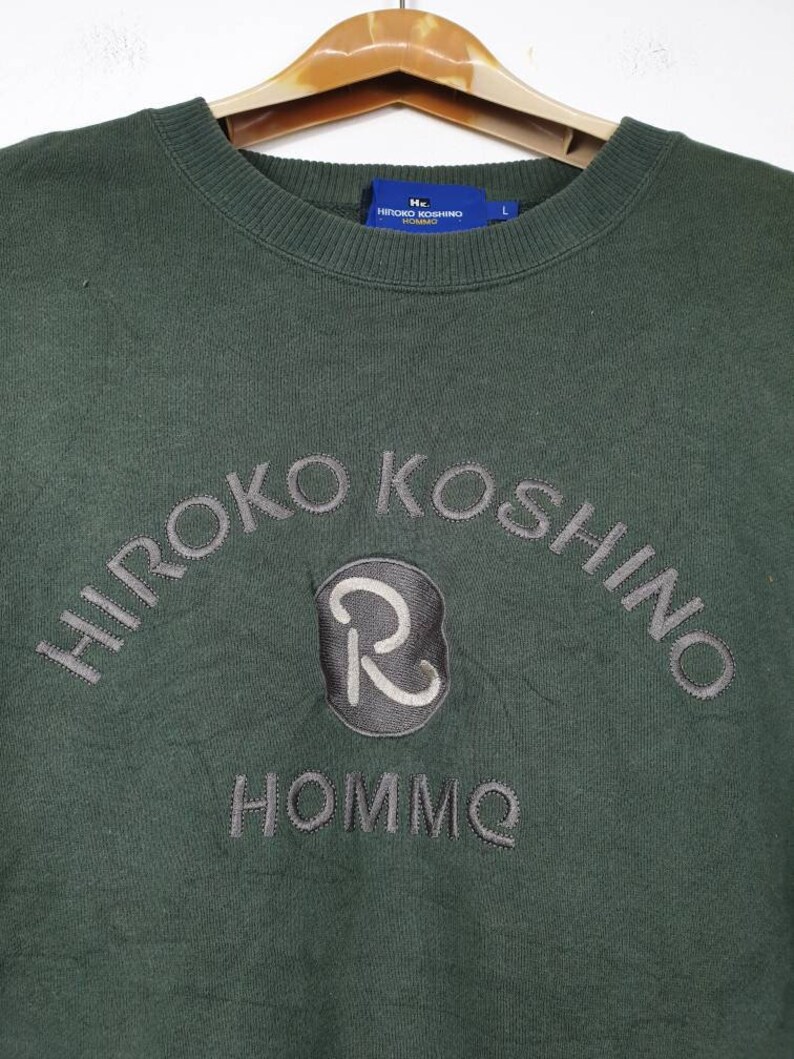Japanese Brand HIROKO KHOSHINO HOMME Spellout Big Logo Embroider Sweatshirt