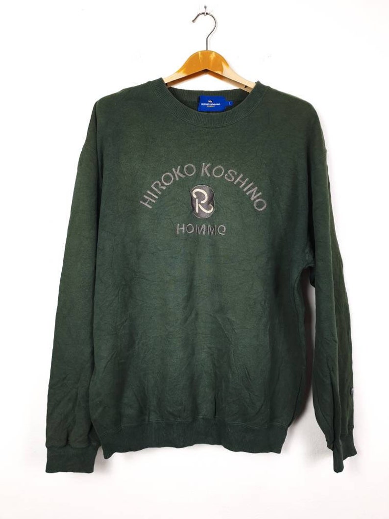 Japanese Brand HIROKO KHOSHINO HOMME Spellout Big Logo Embroider Sweatshirt