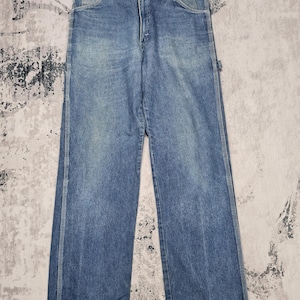 Vintage DICKIES Workers Talon Zipper Jeans Vintage Dickies Workwear Blue Denim Pants Dickies Carpenter Ripped Jeans Size 32x32.5 JB0058