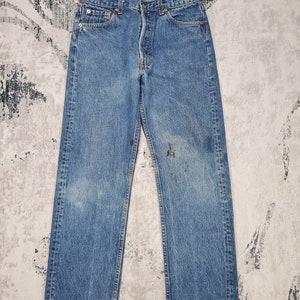 Vintage 90s Levi’s 501 XX Dark Wash Levis Dark Blue  Rusty Stain Distressed Levis Jeans Pant Denim Grunge Levis Made In USA 29x29 L0242