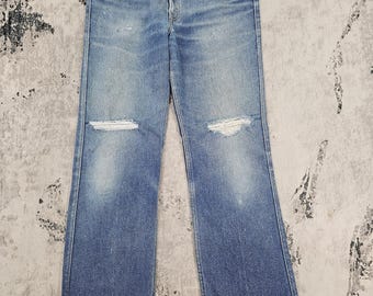 W32 L30 Levis 517 Bootcut Vintage Dark Faded Blue 517s Made in 90s
