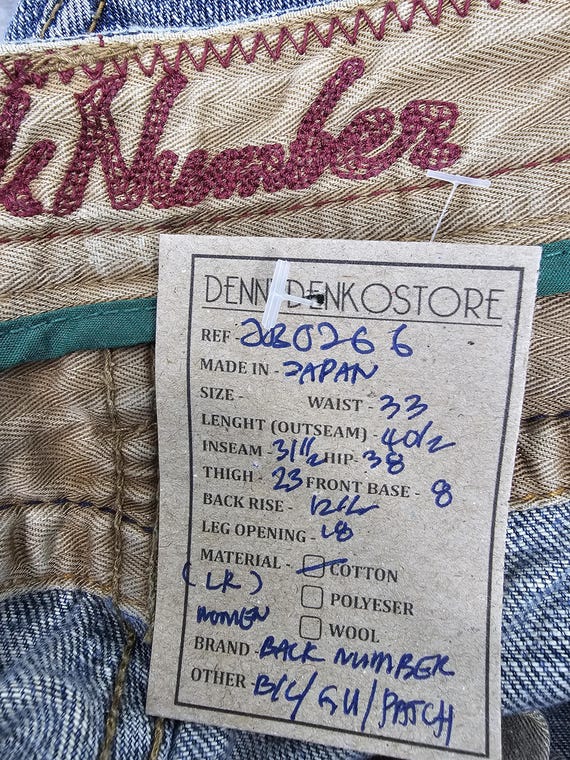 日本ブランド BACK NUMBER パッチワークデザインジーンズ バック