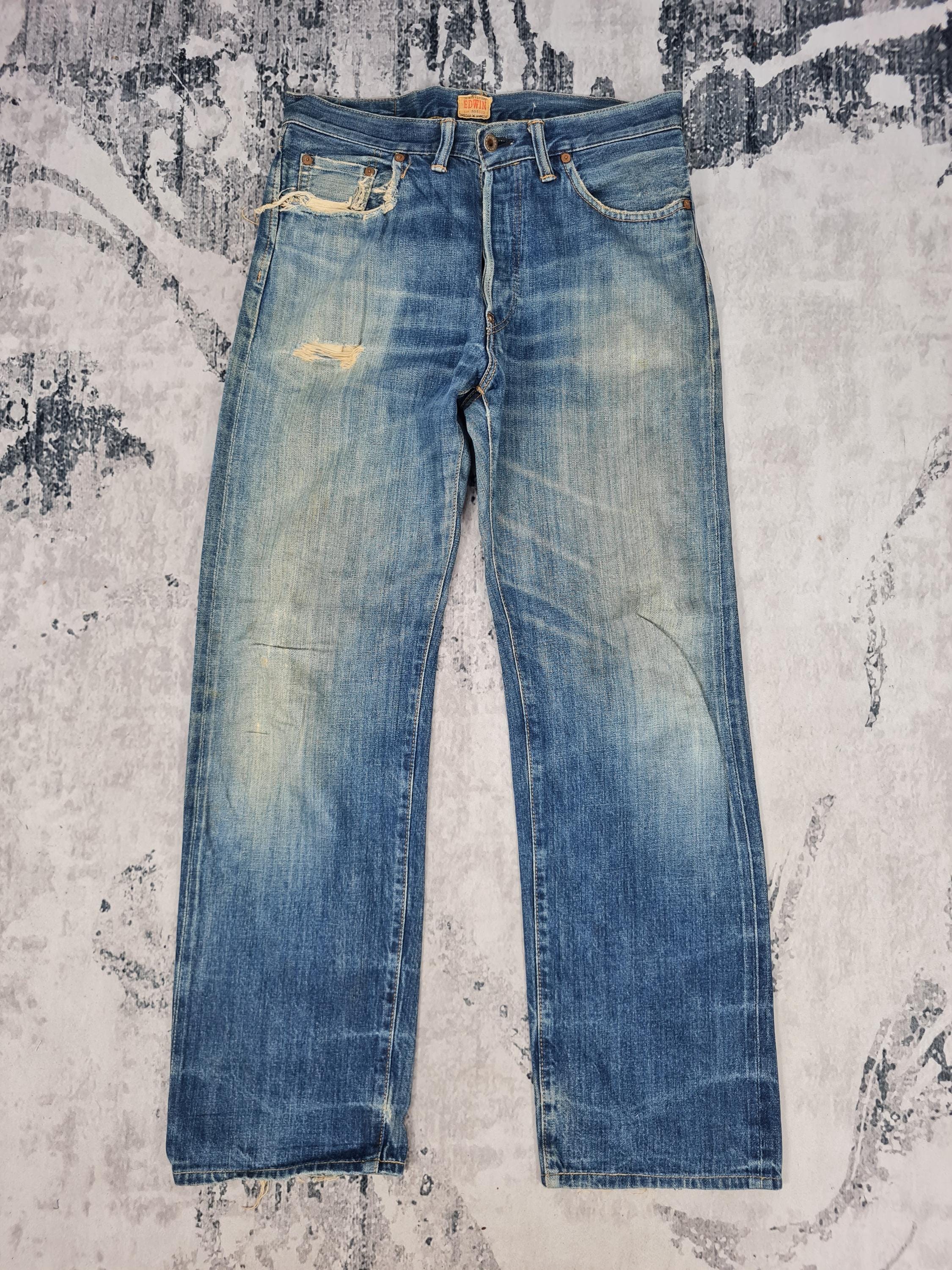 Vintage 90's EDWIN 503 SXR Selvedge Ripped Jeans Edwin 503