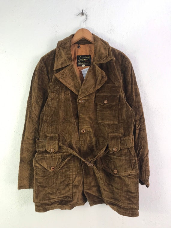 Vintage 80 S SEARS Sportwear Corduroy Jacket Sears Double Collar Men Long Heavy Brown Winter Jacket Workwear Casual Workers Size Medium 1161 Etsy