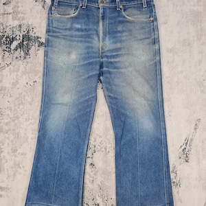 Vintage  LEVI'S 517  Rusty Distressed Boot Cut Levis Medium Wash Levis Boot Cut Flare Cropped Jeans Distressed 37X27 Jeans L0290