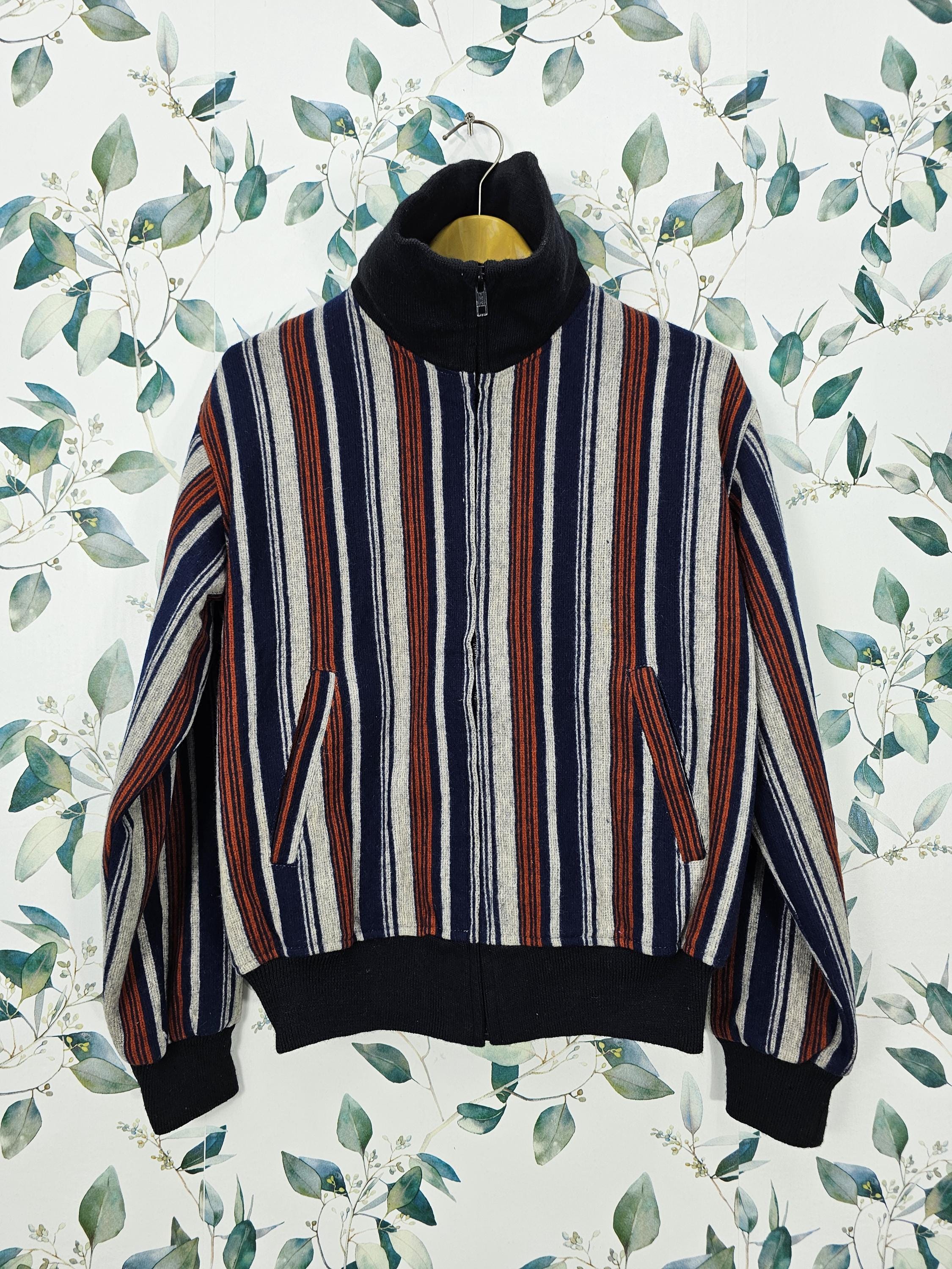 Vintage 90's Unknown Japanese Brand Striped Multicolor Wool