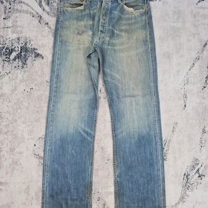 Vintage LEVIS 501 Faded Stain Rusty Jeans Levis 501 Ripped Distressed Blue Jeans L0334 Size 36X36