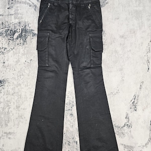 Marque japonaise 5351 POUR LES HOMMES Pantalon tactique cargo 5351 Pantalon bootcut évasé 5351 Pantalon tactique noir multi-poches JB0255 Taille 31x34