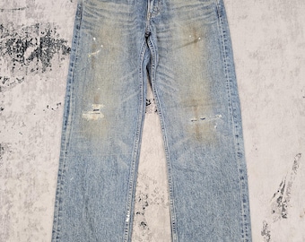 Vintage Levis 503 Rusty Faded Ripped Jeans Levis 503  Medium Wash Distressed Rusty Stain Jeans Size 32X32 L0417