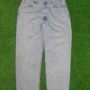 Vintage LEVIS 550 Sun Faded Distressed levis 550 Light Wash Ripped Levis Faded Grunge Punk Pant Size 36X30 Jeans L0083