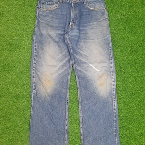 Vintage LEVIS 505 Faded Distressed Ripped Levis  505 Distressed Levis Jeans Stone Wash Denim Grunge Design Size 38X31.5 Jeans L0094