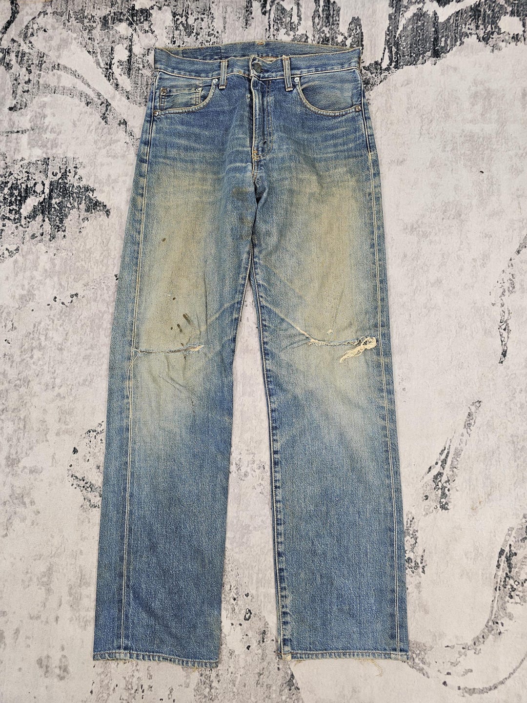 Vintage LEVIS 551 Z Ripped Selvedge Redline Levis 551 Z Big E Repro ...