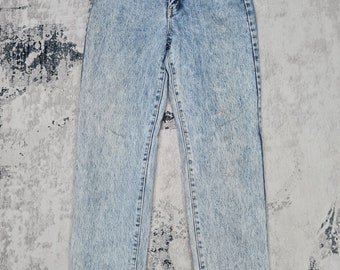 Vintage 90's EDWIN Light Wash Jeans Edwin Stone Wash Faded Light Blue Jeans Edwin High Rise Jeans Size 29x30 JB0004