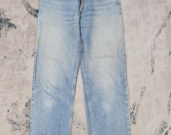 Vintage 90's LEVIS 510 Faded Light Wash Levis 510Light Blue Made In Usa Levis Light Blue Rusty Stain Jeans L0401 Size 30X30