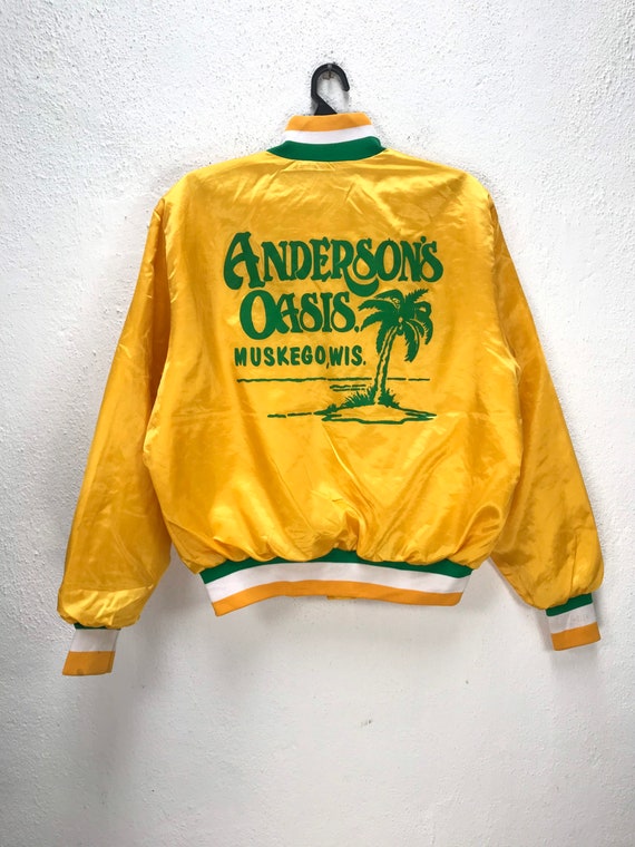 Vintage SWINGSTER ANDERSONS OASIS Varsity World of Wearables Jacket Yellow Varsity Jacket Made in Usa Size Large J023 Etsy